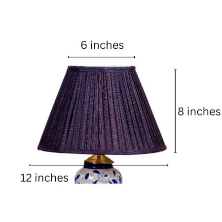 Purple Silk Pleated Empire Lampshade- B22 Holder
